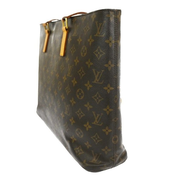LOUIS VUITTON Logo Luco Shoulder Tote Bag Monogram Leather Brown - Picture 11 of 16
